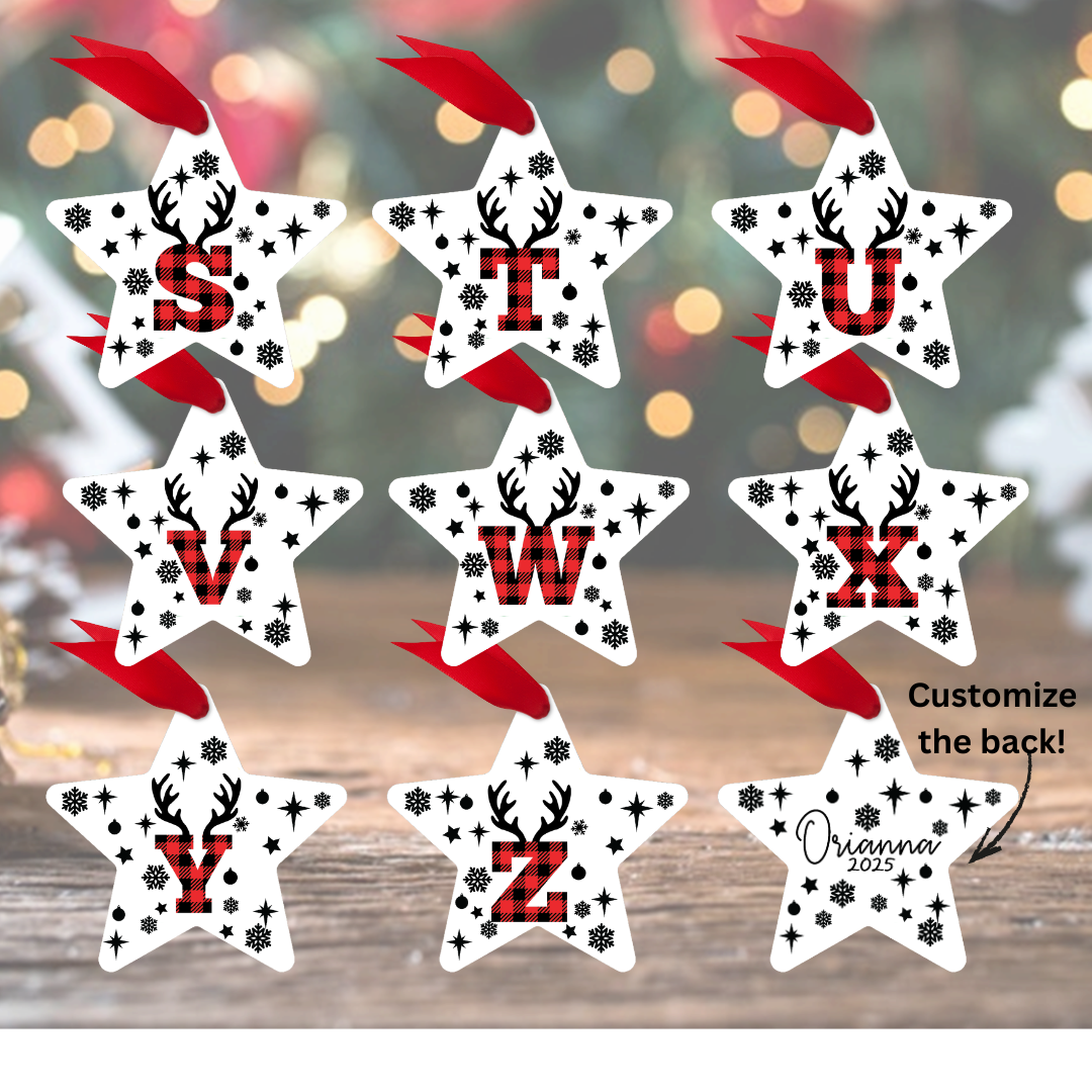 Plaid Letter Ornament