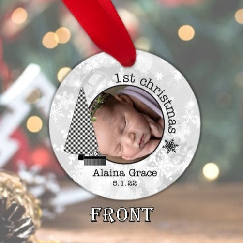 Baby s First Christmas Black and White Front