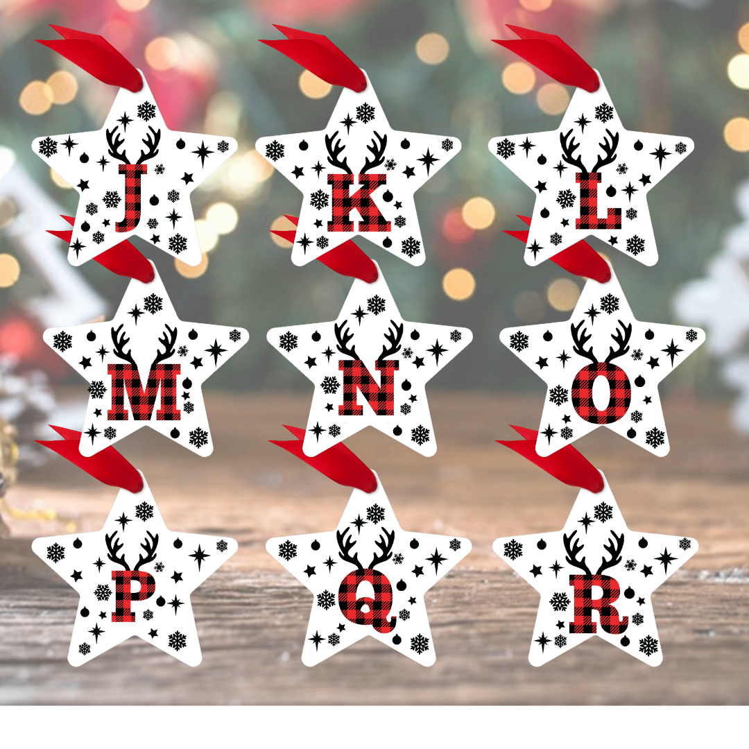 Plaid Letter Ornament