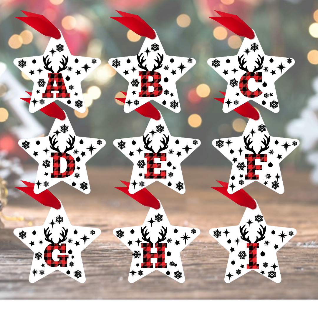 Plaid Letter Ornament