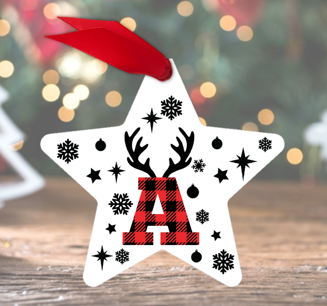 Plaid Letter Ornament