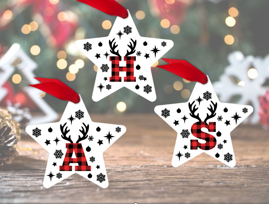 Plaid Letter Ornament