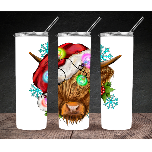 Christmas Bison Skinny 20 oz Tumbler