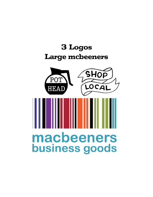 3 Logos - Large macbeeners Colored,  Shop Local & Pothead