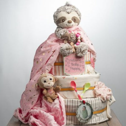 Custom Diaper Cake with Sammy Sloth