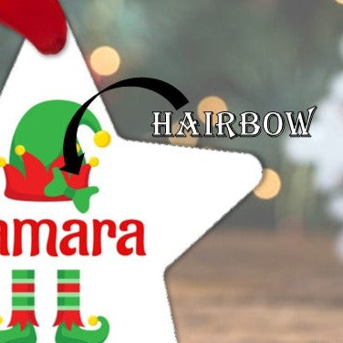 Elf Hairbow star ornament