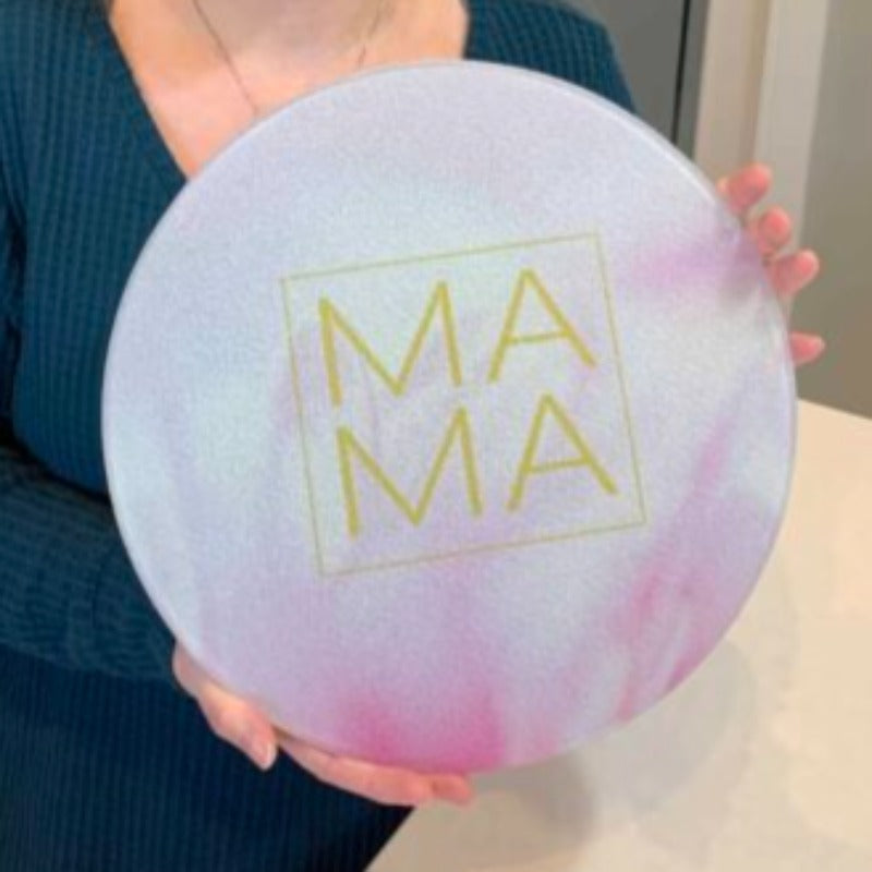 Circular glass photo board mama design