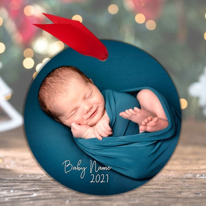 Baby photo custom ornament