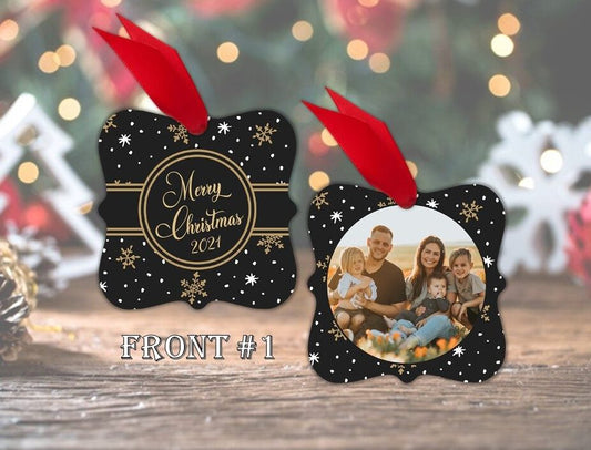 Black & Gold Photo Ornament