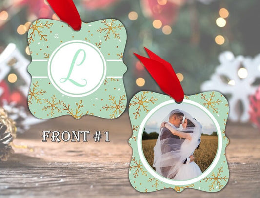 Mint & Gold Photo Ornament